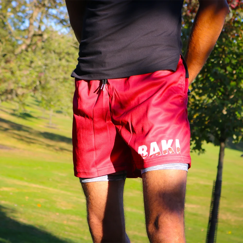 Шорты дышащие сетчатые быстросохнущие для спортзала и фитнеса, с 3D принтом