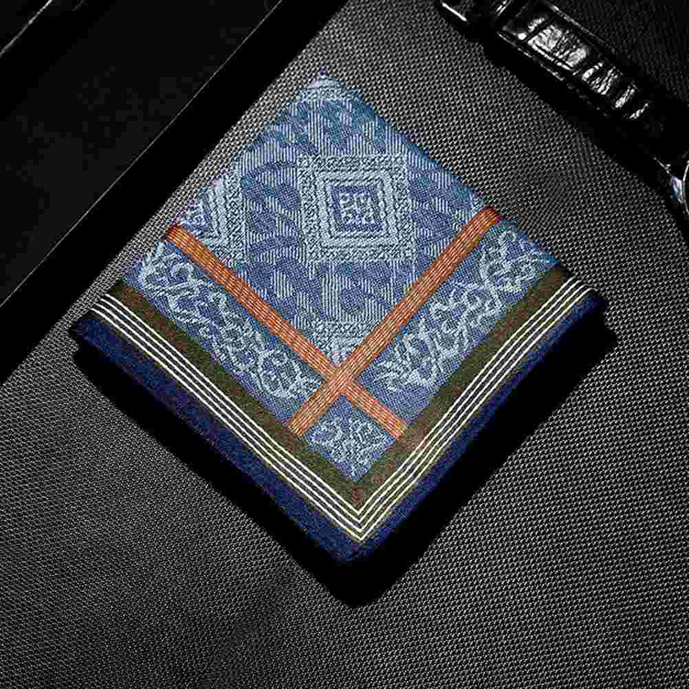 Mouchoir de Tea Party pour Homme et Femme, Bandana Bleu Royal, Carré de Poche, Coton Doux, Vintage
