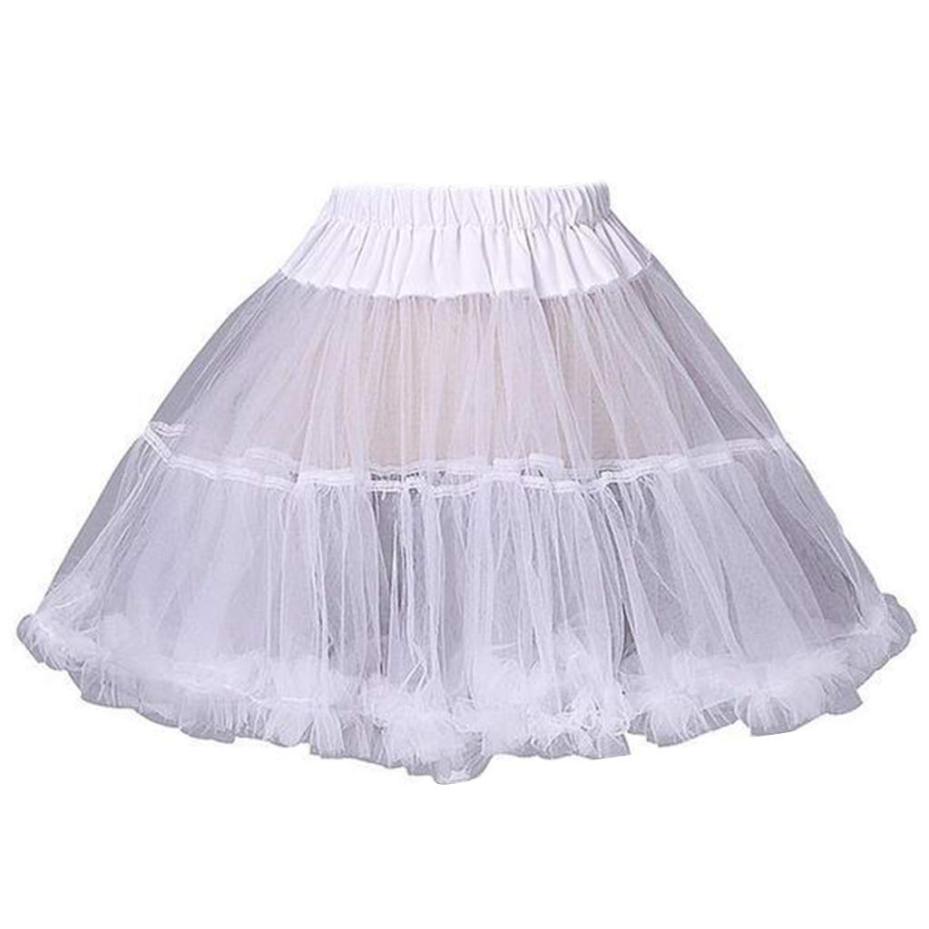 Sottoveste corta con volant da donna e ragazza, gonna tutù a bolle soffici e soffici, sottogonna gonfia e mezza scivolata, sottogonna in crinolina, senza cerchio