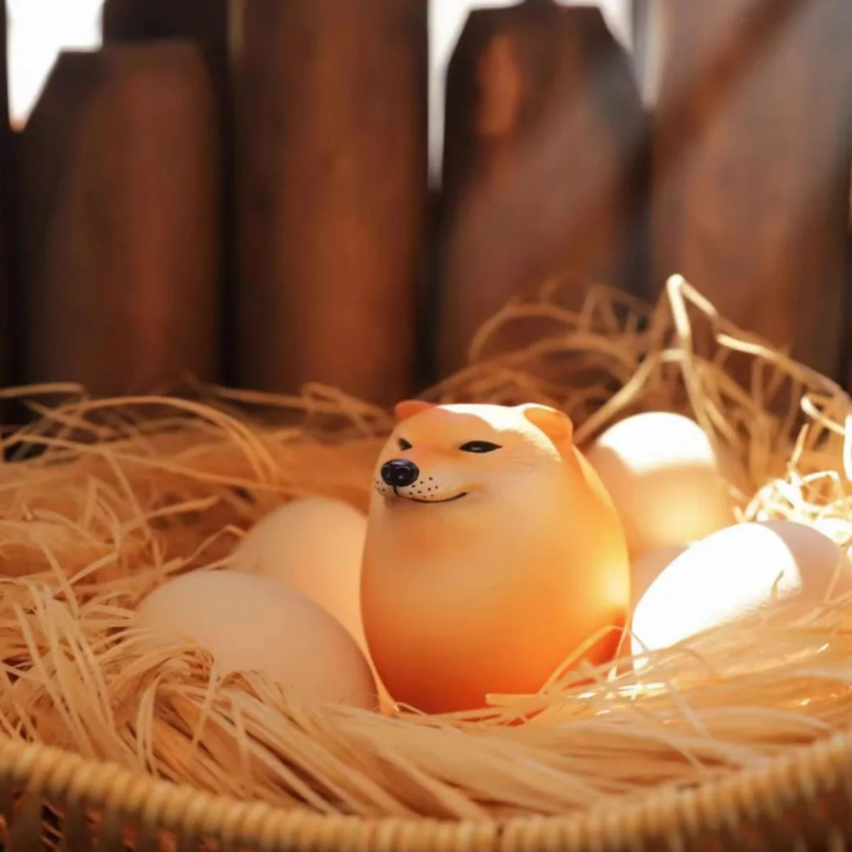 リアルな卵形のPVCデスク装飾,柴犬,家,オフィス,楽しいクリスマスプレゼントのための創造的な装飾