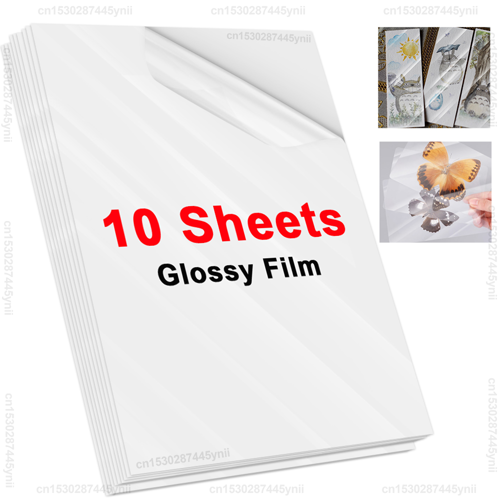 Película laminada en frío transparente holográfica, 10 hojas, A4, autoadhesiva, puntos de estrellas, paquete DIY, tarjeta de Color, película laminada para fotos