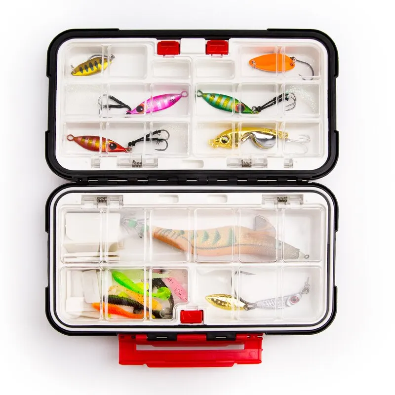 Waterproof Pesca Combater Box, Dupla Face, Abertura e Fechamento, Isca Ferramenta de Armazenamento, Multifuncional Mercadorias