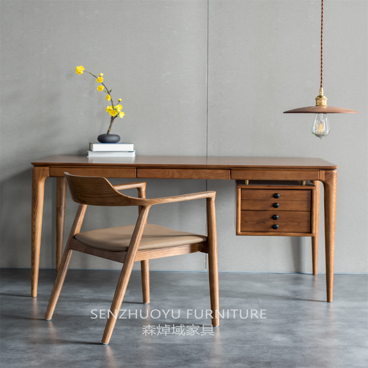 Silla de comedor de diseño de madera maciza, muebles de comedor, cafetería