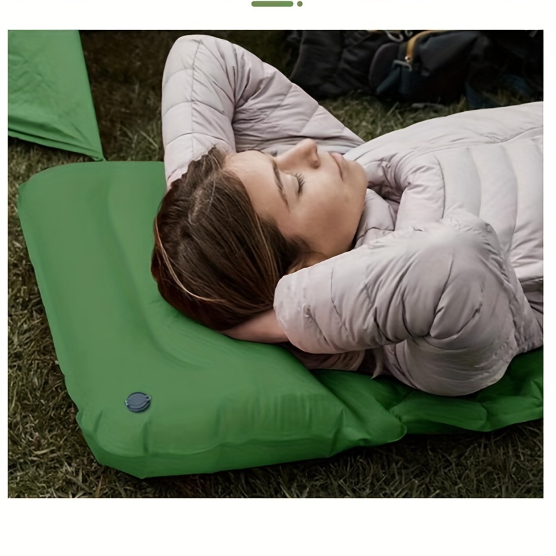 Almofada de dormir ao ar livre acampamento colchão inflável bomba embutida ultraleve almofada de ar esteira de viagem com encosto de cabeça para viagens caminhadas