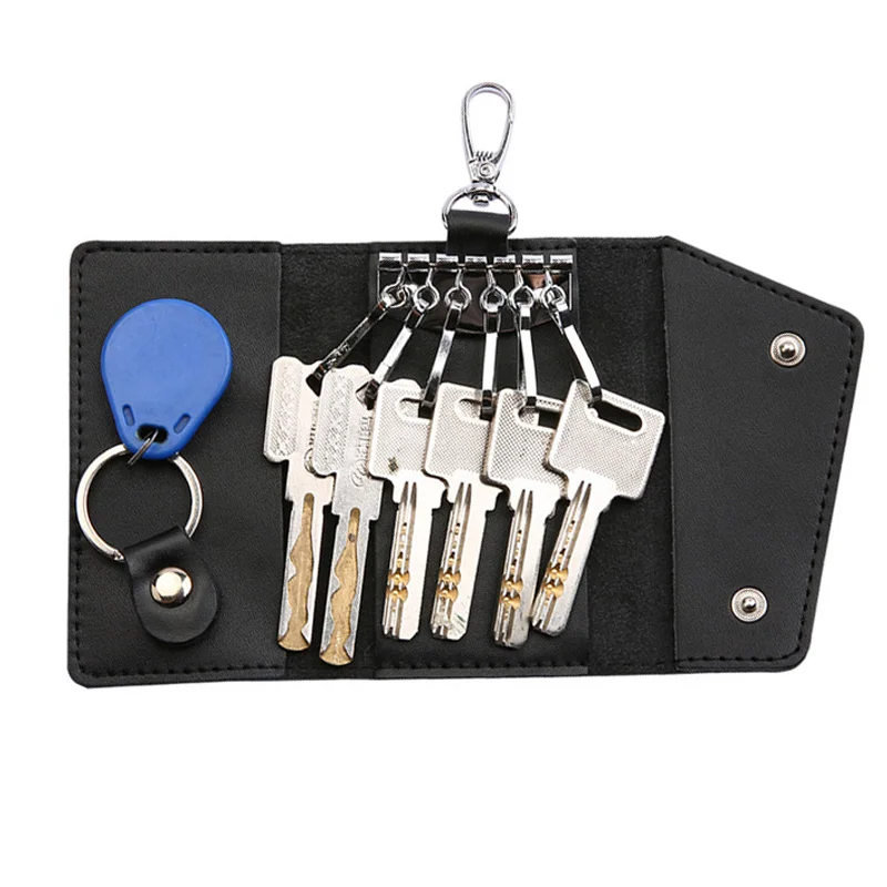 New Genuine Leather Keychain Men Key holder ​key organizer Pouch Car Key pouch Wallet Housekeeper Key Case Mini Card Bag