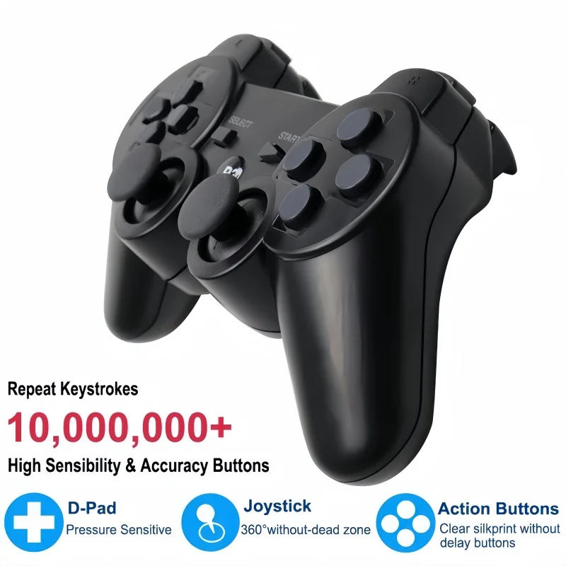 Bezprzewodowy gamepad Bluetooth do Sony PS3/PlayStation 3 – kompatybilny z kontrolą ruchu SIXAXIS, ładowalny joystick z kablem USB