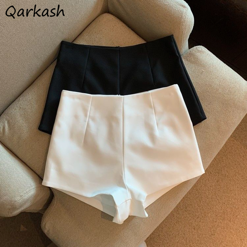 Shorts Frauen Solide Einfache Hohe Taille Koreanischen Stil Weibliche Streetwear Design Sommer Alle-spiel Täglich Casual Komfortable Mode Neue