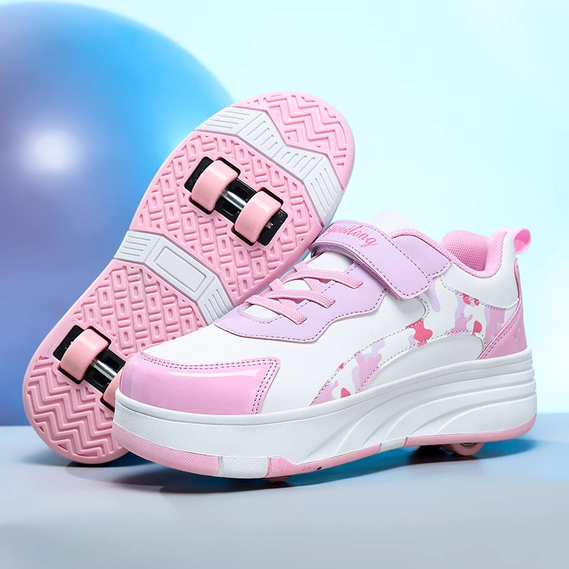 Chaussures de patins à roulettes enfants Snickers avec roues enfants patins à roulettes mode chaussures de sport de plein air filles garçons cadeaux pour les enfants