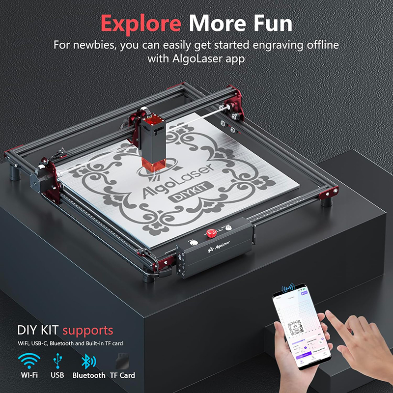 Algolaser DIY KIT 20W Powerful Laser Engraver Cutter Tools Metal Glass Wifi/PC Wood CNC Lase Engraving Cutting Machine Printer