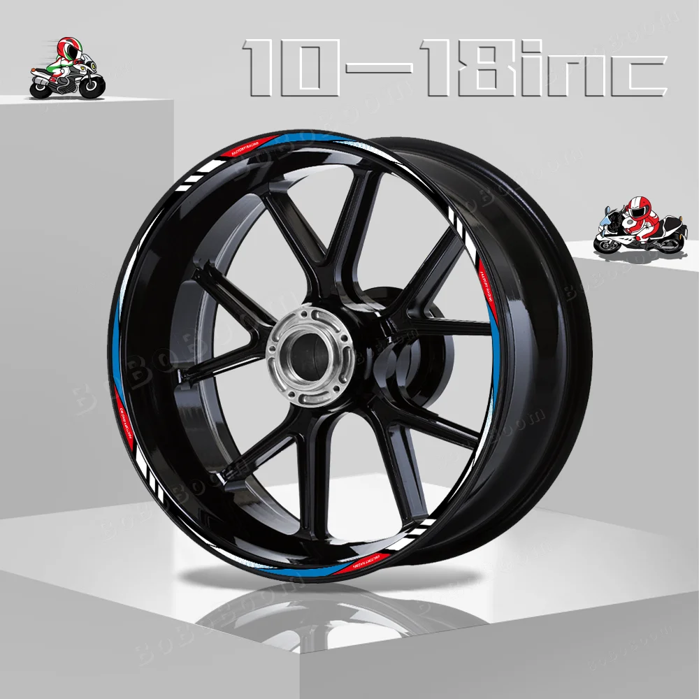 10" 12" 13" 14" 15 "16" 17 "18" inch Reflective Motorcycle Wheel Rim Sticker Hub Stripe Tape Decal For Aprilia Honda Benelli KTM