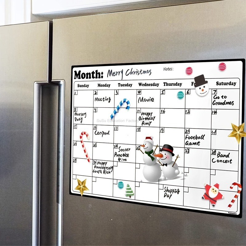 Monthly Magnetic Calendar for Refrigerator Dry Erase Fridge Magnet Starts Monday Organizes Schedules Whiteboard with Pens