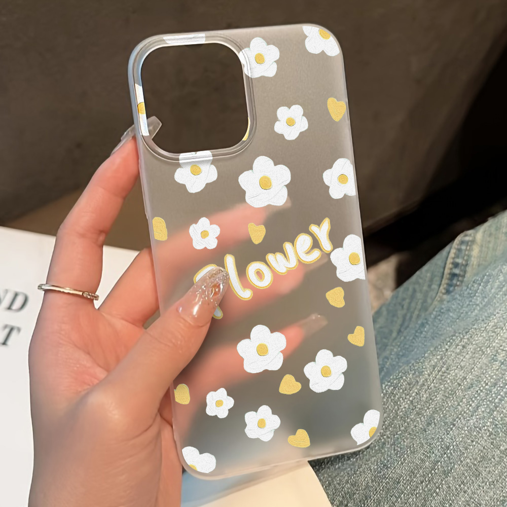 Funda de teléfono con flores para iPhone 16 Pro, funda trasera de piel sedosa delgada translúcida para iPhone 15 13 11 12 14 Pro Max 13 Mini 16 Plus