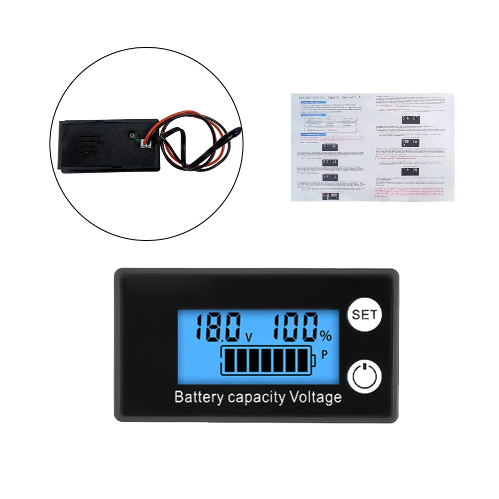 DC 8 V-100 V Batterij Capaciteit Indicator Lood-zuur Lithium Leven PO4 Auto Motor Voltmeter Voltage Gauge 12 V 24 V 48 V 72 V