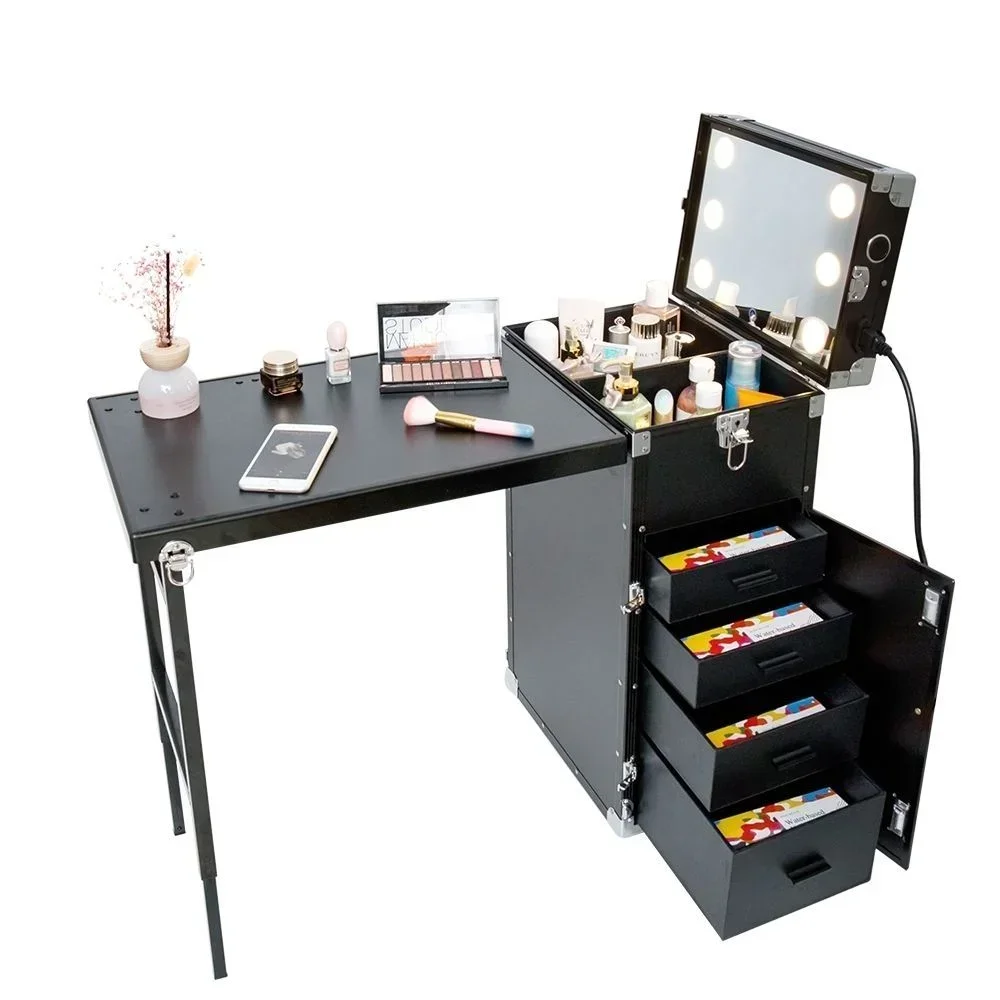 Tragbarer Schönheitssalon-Möbel-Schreibtisch, Maniküretisch und Stuhl-Set, Nail Tech Art Table