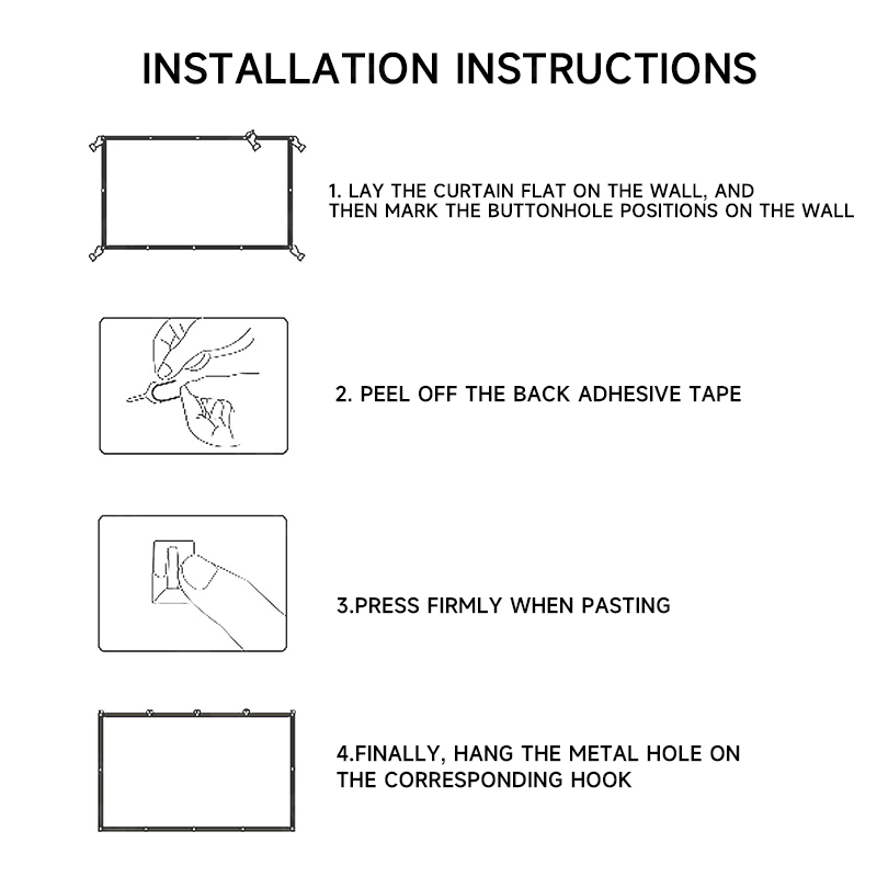 Projector Screen 16:9 Metal Anti Light Curtain Reflective Fabric Cloth For YG300 XGIMI H3 HALO Mogo Xiaomi DLP Projector