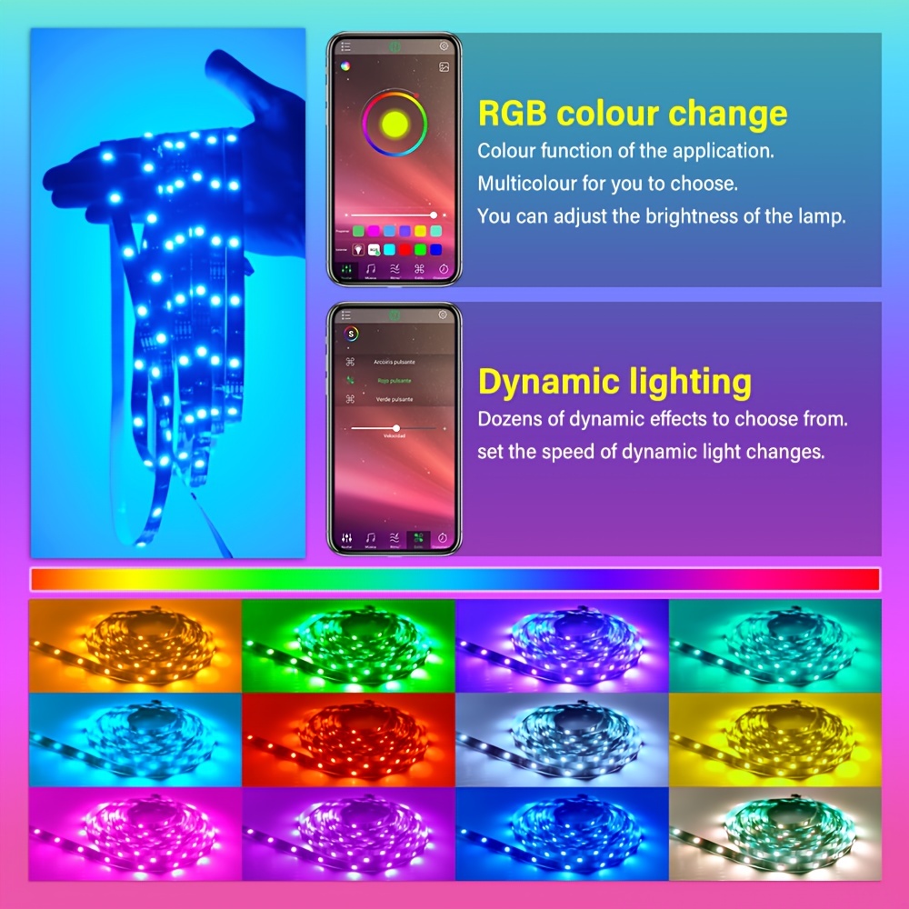 1-30M USB LED Strip Lights APP Control Color Changing 5050 RGB Led Light Flexible Lamp Tape for Room Decor TV Backlight Diode