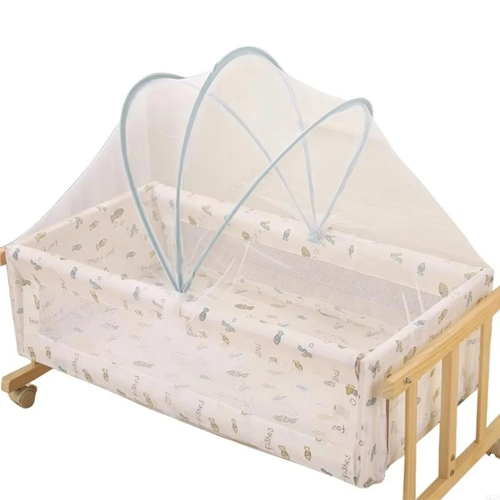เตียงเด็กมุ้งกันยุงพับสาวโค้งมุ้งกันยุงแบบพกพาตาข่ายสําหรับทารก Cradle Canopy เตียงเปลเด็กทารก