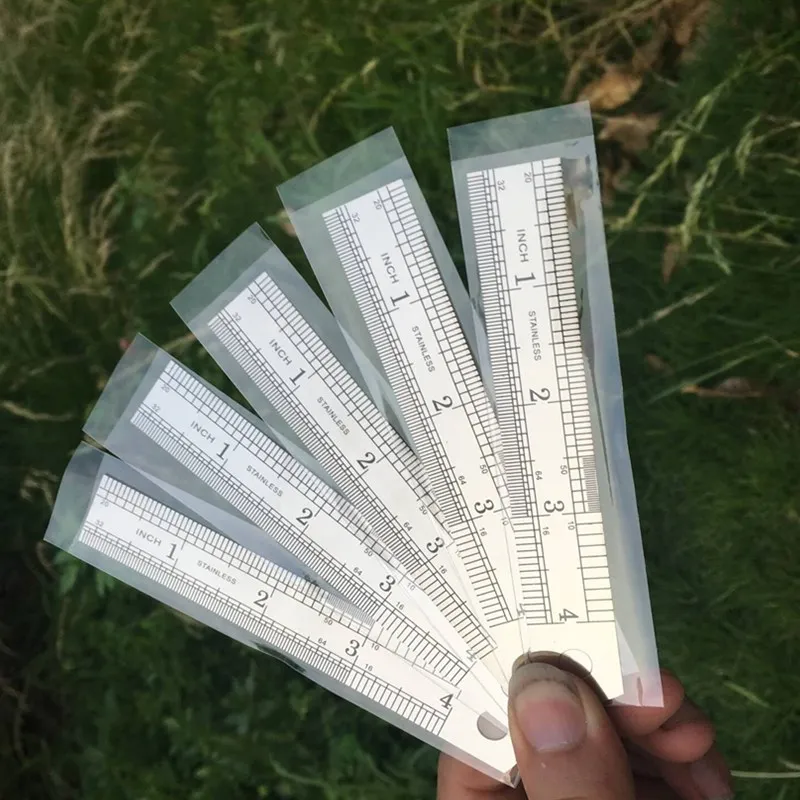Righello dritto in metallo in acciaio inossidabile da 10 cm, doppia scala, strumento di misurazione in pollici, materiale scolastico per ufficio, artista, studente, disegno di cancelleria