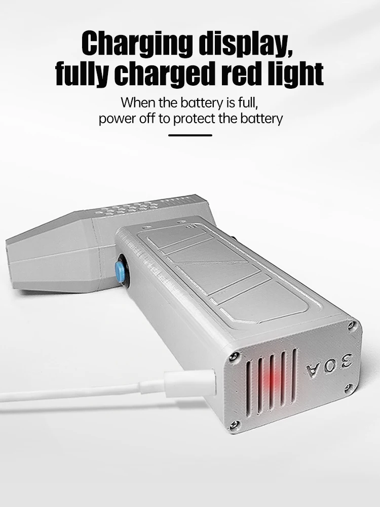 52M/S Portable Turbo Fan 140000RPM Mini Turbo Jet Fan Brushless Motor Handheld Duct Fan Type-C Charging with Power Display Compu