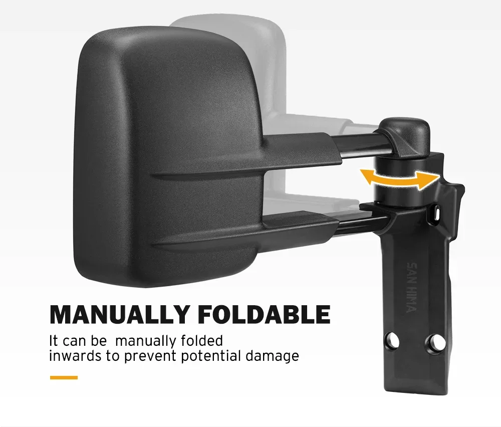 2025SAN HIMA Black Extendable Towing Mirrors for Land Cruiser 70-79 1984-2023 lc79 Towing Mirrors