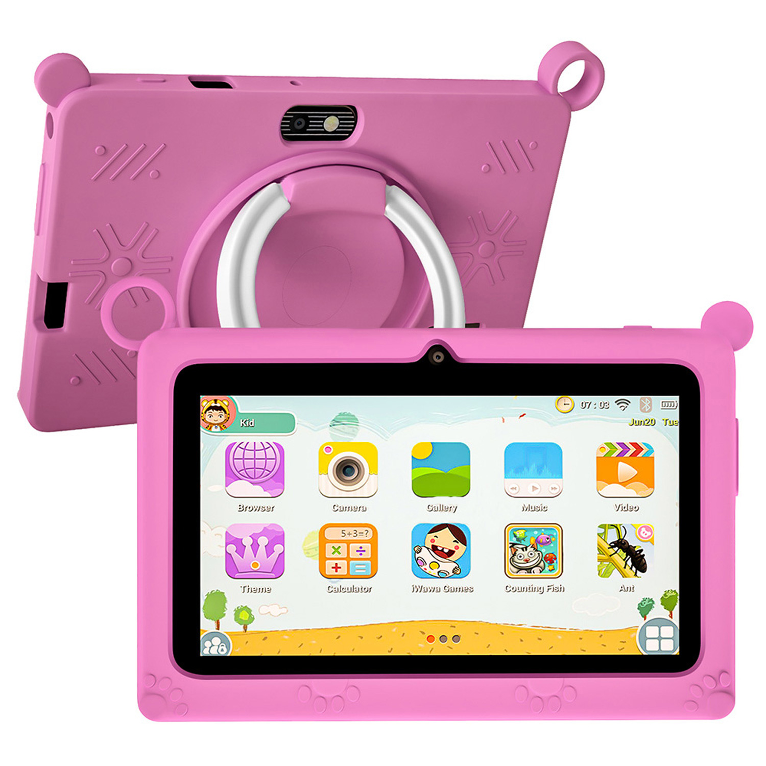 Bdf tablet infantil novo 7 Polegada google aprendizagem jogos educativos comprimidos quad core 4gb ram 64gb rom wifi bluetooth câmeras duplas