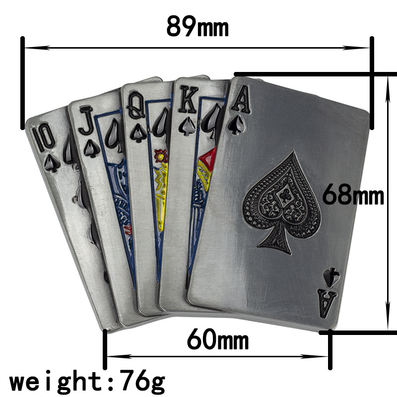 Flush Straight Poker Gürtelschnalle Royal Punk Style Rockmusik Bekleidungszubehör