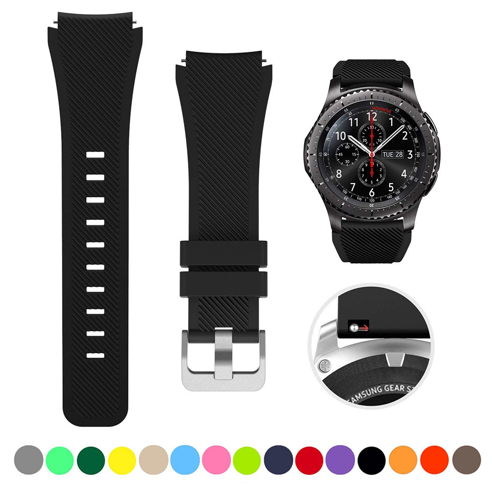 20 mm 22 mm band voor Samsung Galaxy Watch 3 4 5 46 mm/42 mm/actieve 2 Gear S3 Frontier/S2/Sport siliconen armband Huawei GT 2 band