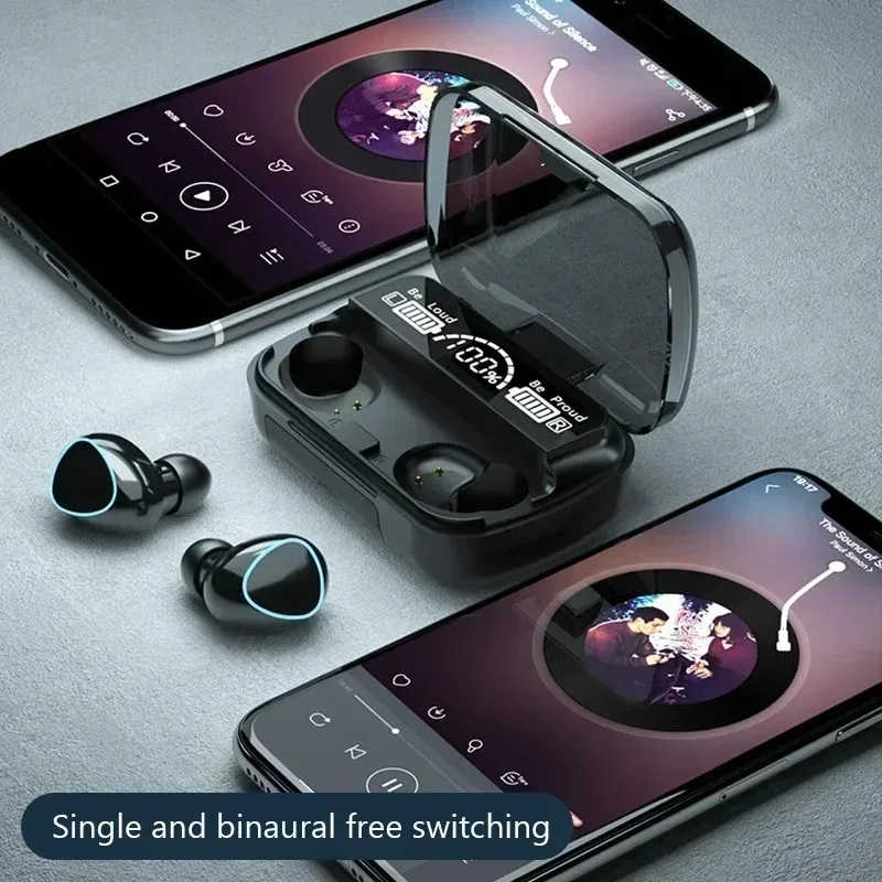 Auriculares Bluetooth M10, auriculares manos libres con pantalla LED, auriculares inalámbricos Bluetooth, auriculares impermeables para juegos