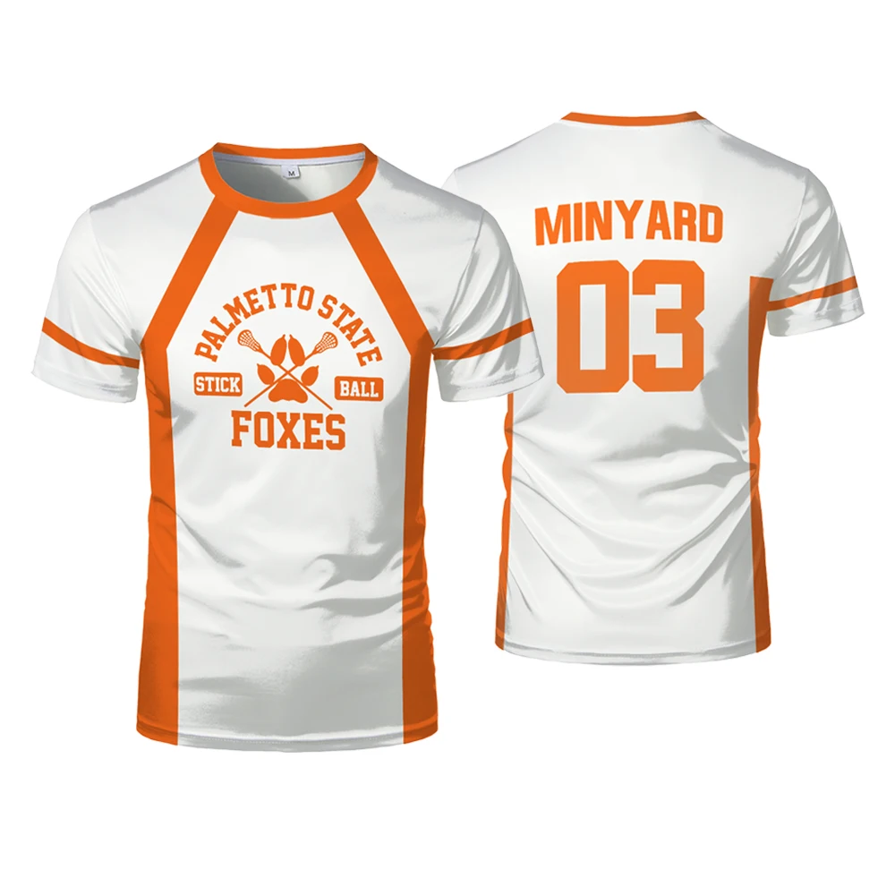 2024 nuevo The Foxhole Court Palmetto State Foxes Lacrosse Jersey Cosplay Wilds Minyard 3d camiseta hombres/mujeres camisetas de manga corta para niños