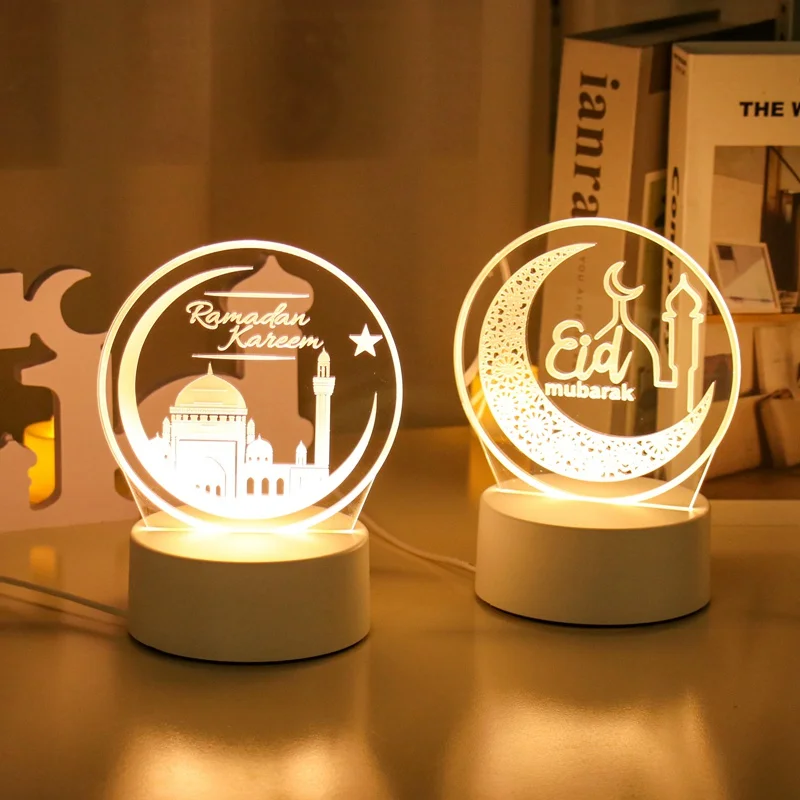 Eid Mubarak 3D Led Lampe Ramadan Nachtlicht Led Mond Sterne Eid Schlafzimmer Dekoration Licht Ornament Ramadan Dekoration Für Zuhause 2025
