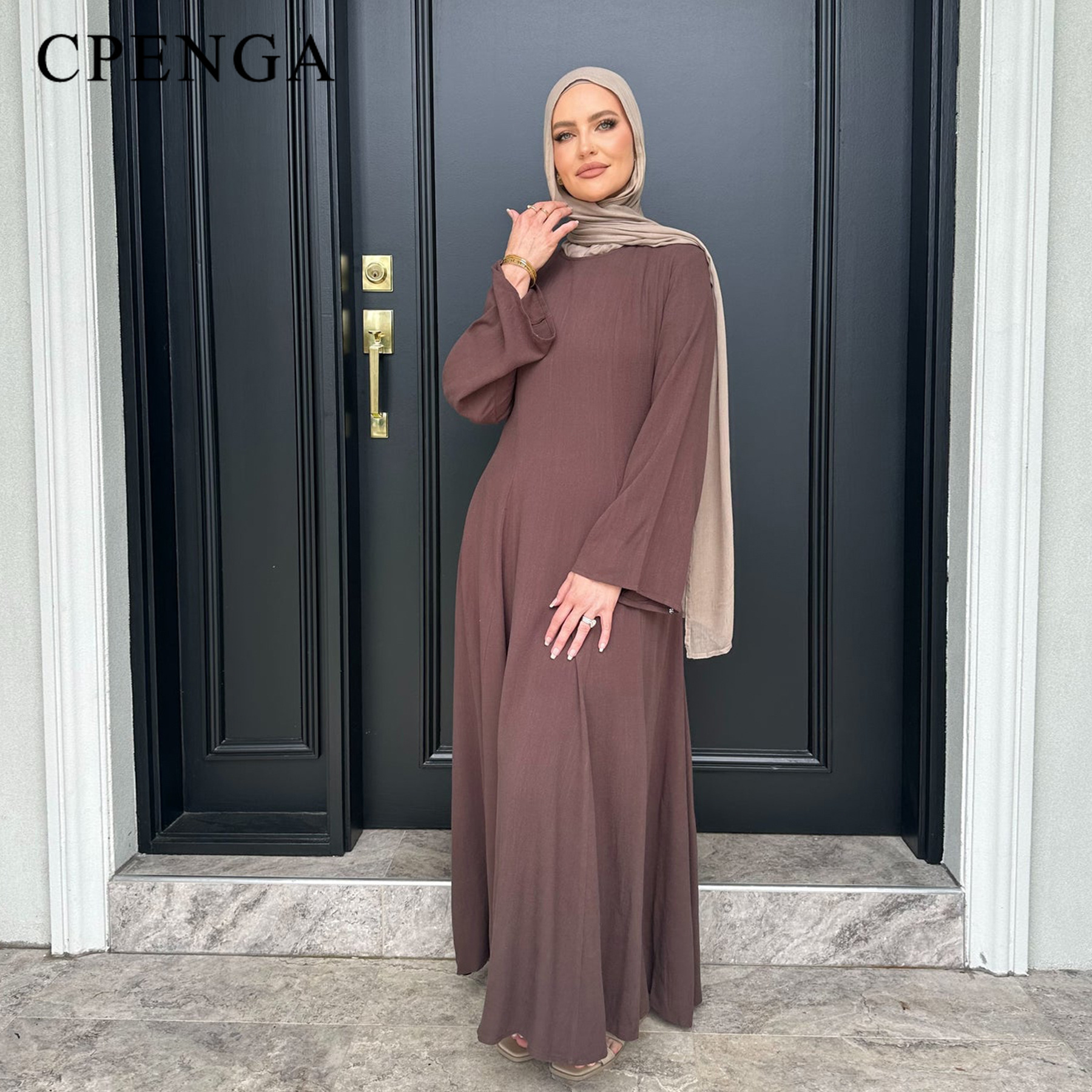 2023 Sommer Arabisch Muslimische Frauen Modest Kleid Eid Dubai Plain Abaya Islam Party Outfit Elegante Urlaub Kleider Türkei Kaftan Robe