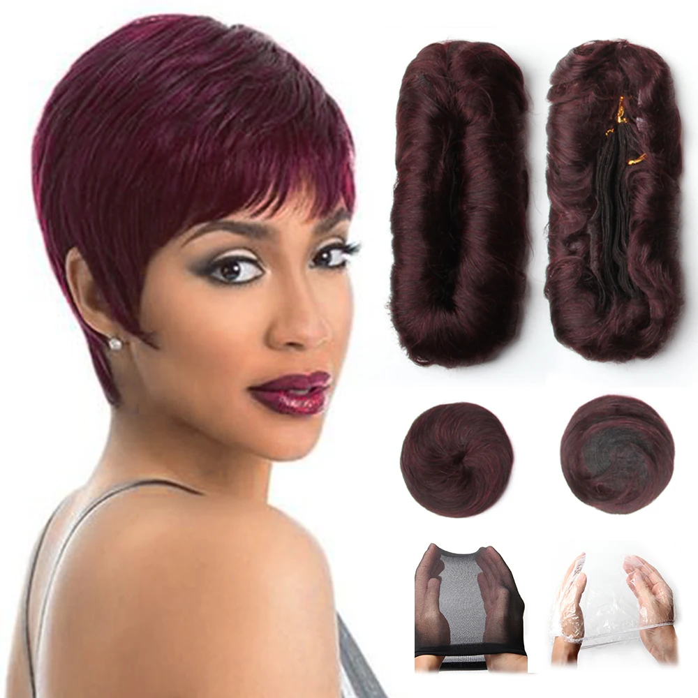 Cabelo humano curto brasileiro tecer pacotes com fecho ombre cabelo encaracolado com fechamento central circular t1b 30 99j extensões