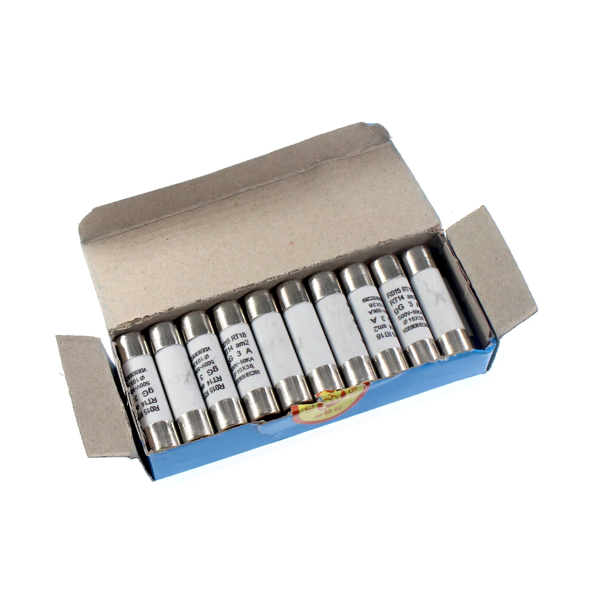 10 個 10*38 速断セラミックヒューズ 10x38mm ヒューズ 500V 0.5A 1A 2A 4A 5A 6A 8A 10A 16A 20A 32A RO15 RT18 RT14