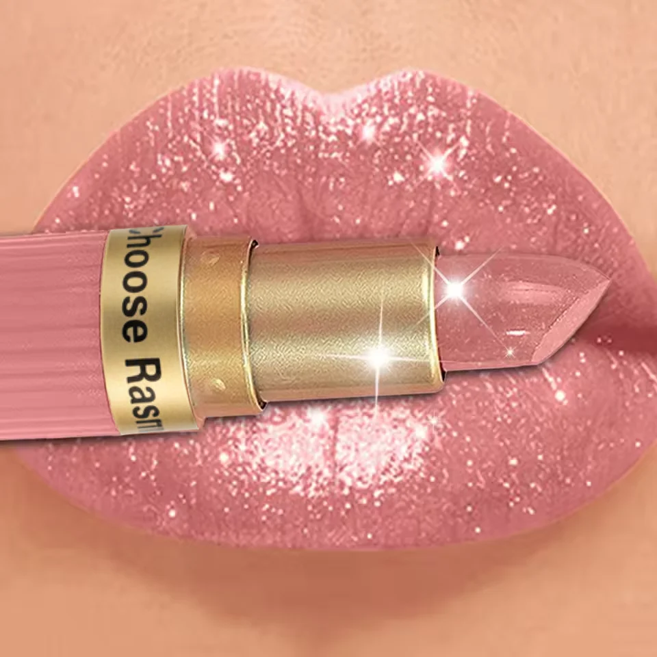 Rossetto in velluto glitter rosa perlescente metallizzato impermeabile a lunga durata opaco luccicante diamante rossetto trucco cosmetico da donna