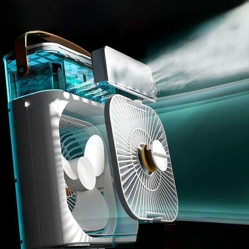 Xiaomi ใหม่ Mini พัดลมพกพาเครื่องปรับอากาศ USB พัดลมไฟฟ้า Air Cooler LED Night Light Water Mist สนุก 3 In 1 Air Humidifier