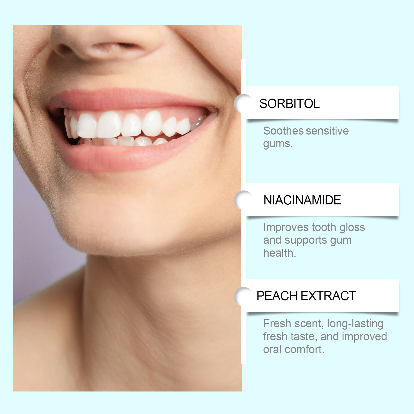 Pasta de dientes blanqueadora de niacinamida, elimina el mal aliento, limpieza bucal, reduce la placa, pasta de dientes Natural para eliminar manchas
