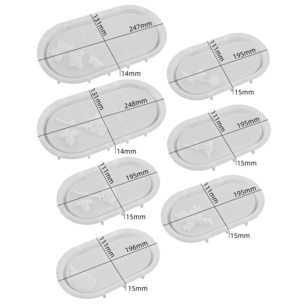 Carved Flower Oval Tray Silicone Mold DIY Concrete Cement Storage Dish Mould Jewelry Display Plate Plaster Resin Casting Molds