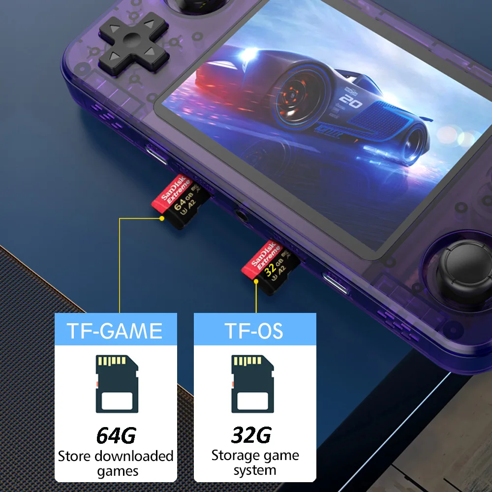 Nueva consola portátil Retro R36H, sistema Linux de código abierto, consolas de juegos clásicas, pantalla IPS de 3,5 pulgadas, reproductor de vídeo portátil de 64G