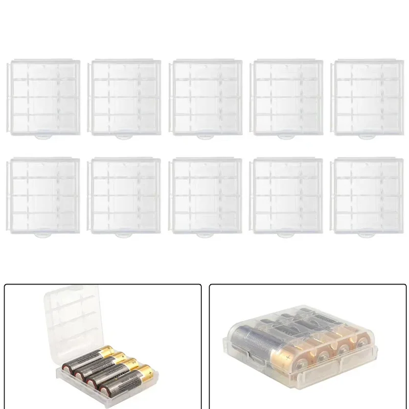 10 pz Batteria Custodia protettiva in plastica Supporto coperchio AA/AAA Scatola di immagazzinaggio batteria Contenitore organizzatore per 4xAA 5xAA batterie parti