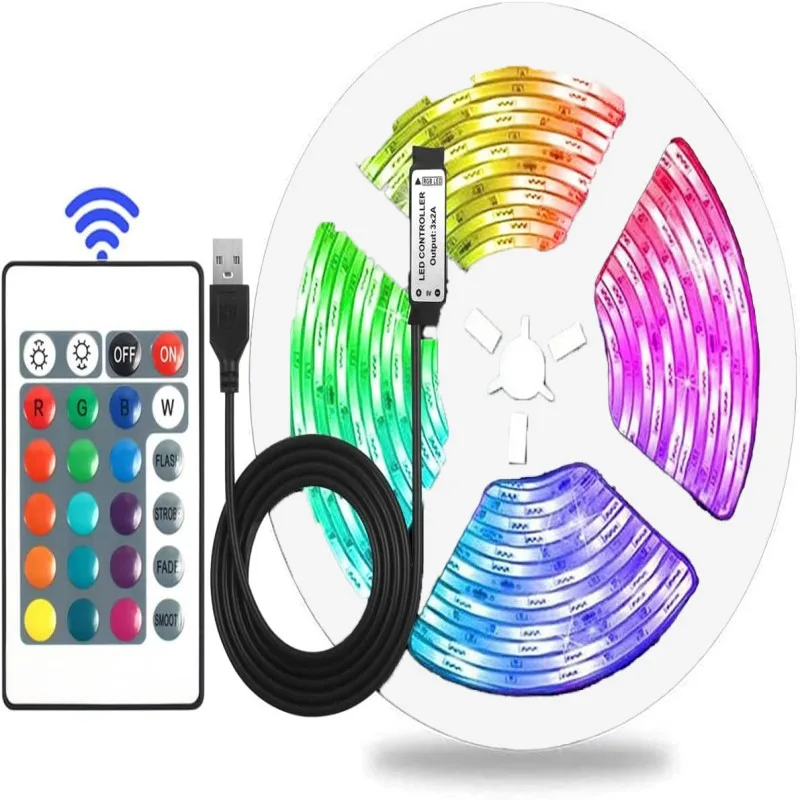 Inteligentne oświetlenie taśm LED - zmiana koloru, synchronizacja muzyki, kontrola aplikacji, pilot, RGB - odpowiedni do pokoju dec