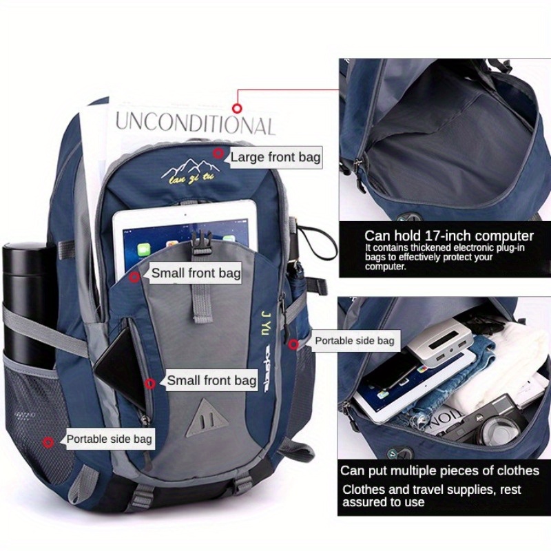 ใหม่ 40L กระเป๋าเดินป่ากลางแจ้งผู้ชายและผู้หญิงกระเป๋าสะพายกระเป๋ากีฬากระเป๋าเดินทางพักผ่อนกระเป๋าเป้สะพายหลังความจุขนาดใหญ่