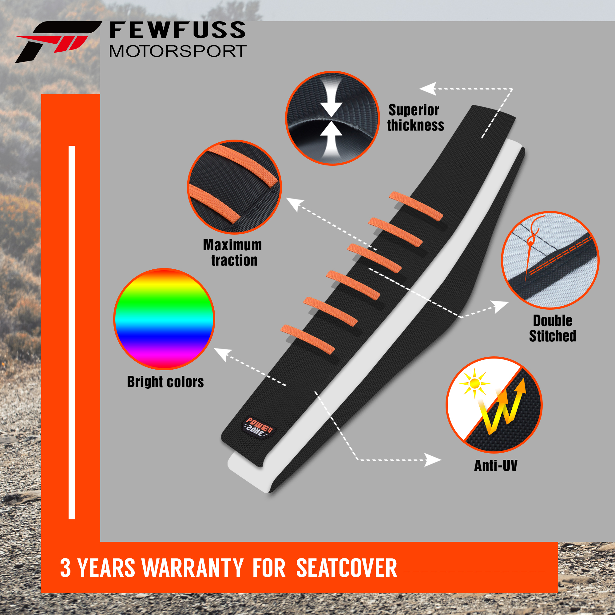 FEWFUSS Xe Máy Ghế Đệm Da Bask Trong Chống Thấm Nước Bộ Bảo Vệ Chống Trượt Nhà Khó Chịu Áp Dụng Cho KTM SXF KXF CRF