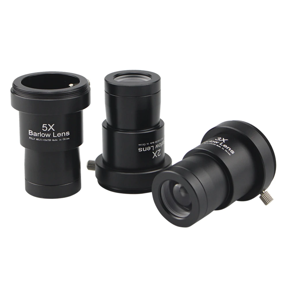 EYSDON 1,25 pulgadas 2x/ 3x/ 5x telescopio lente Barlow extensor de longitud Focal totalmente recubierto de Metal con roscas de montaje de cámara M42