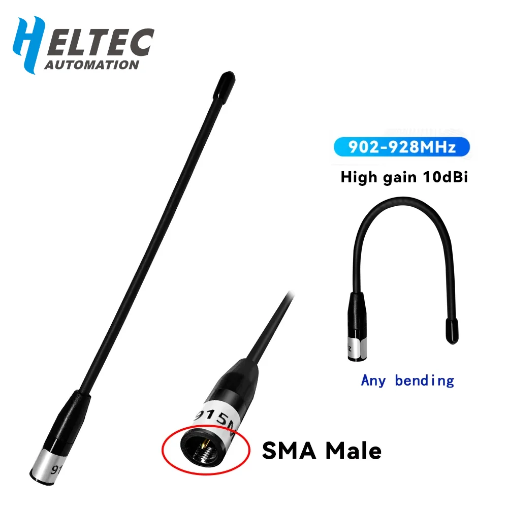 Heltec LoRa Gateway Soft  Antenna 1.2G SMA ﻿Male Wireless Module Figure Transmission Data High Gain 10dBi 17cm 902-928MHz