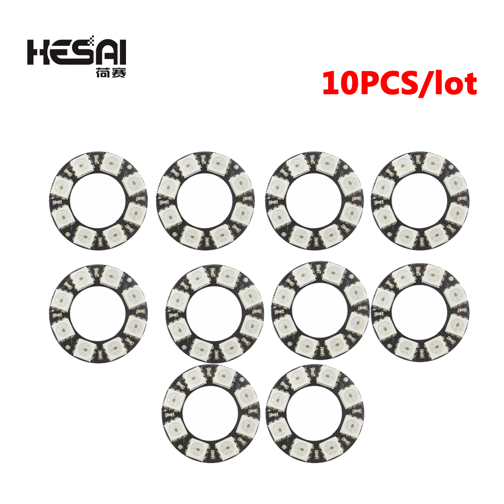 아두이노 DIY 키트용 통합 드라이버 포함 RGB LED 링 램프 라이트, WS2812 5050, 8 비트, 1 개, 5 개, 10 개