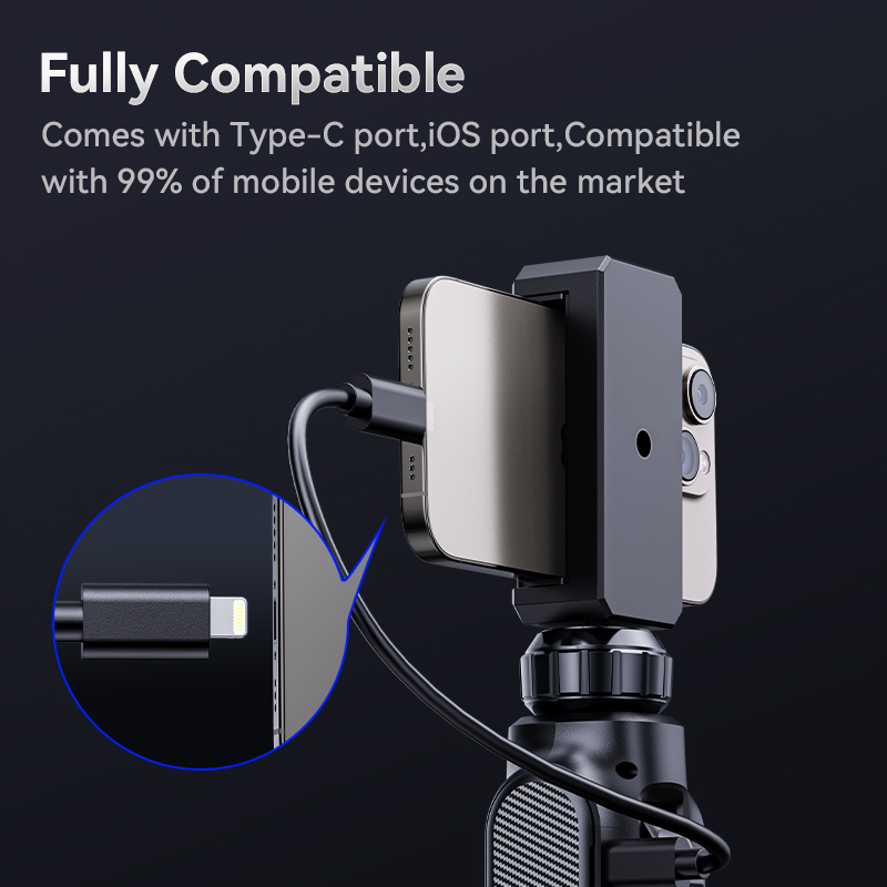 Tipo C 360 °   Cámara endoscópica articulada rotativa bidireccional HD 1080P endoscopio Industrial de inspección de coche con 8 LED para IOS Android