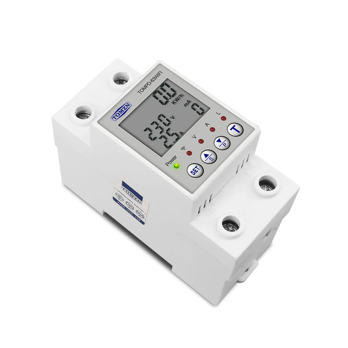 Reclosable smartlife TUYA WIFI Circuit breaker 63A 110V 220V Energy Meter วัดจับเวลาแรงดันไฟฟ้าป้องกันการรั่วซึม