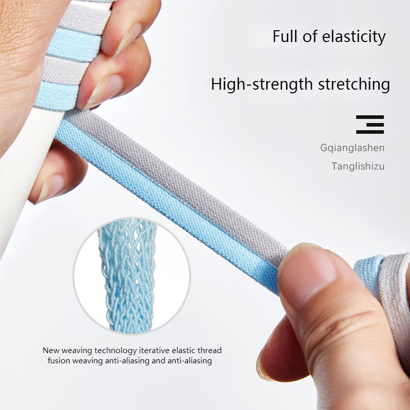 Cordones sin cordones para zapatos cordones planos elásticos zapatillas de tenis Clips rápidos para cordones sin corbatas accesorios para zapatos para niños y adultos