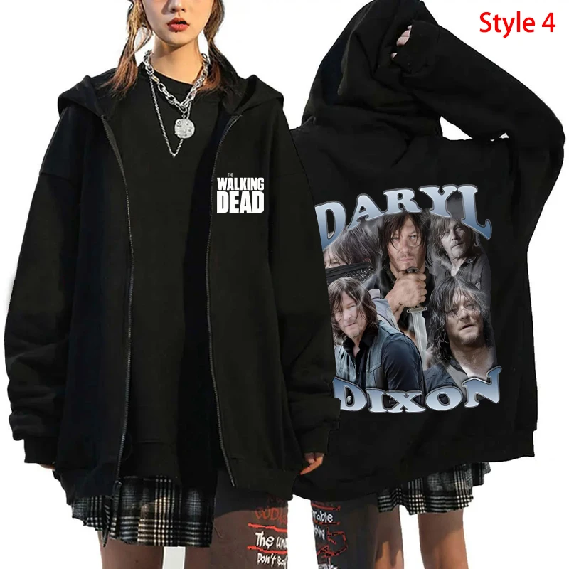 New Hot TV 워킹 데드 프린트 후드 여성 남성 패션 지퍼 까마귀 하라주쿠 스웨터 힙합 streetwear 자켓 코트