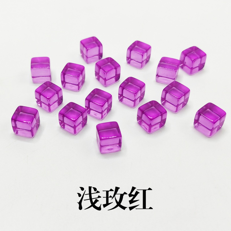 100 unids/set 8mm acrílico transparente gris esquina cuadrada dados de cristal coloridos pieza de ajedrez cubo de tamiz de ángulo recto para juego de rompecabezas